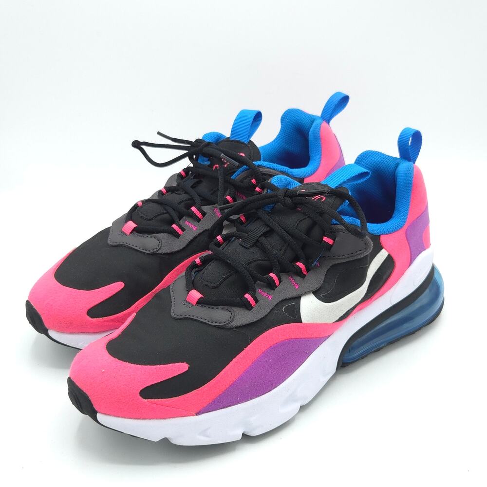 Nike Air Max 270 React GS Kids Size 7Y BQ0101 Black White Hyper Pink Vivid